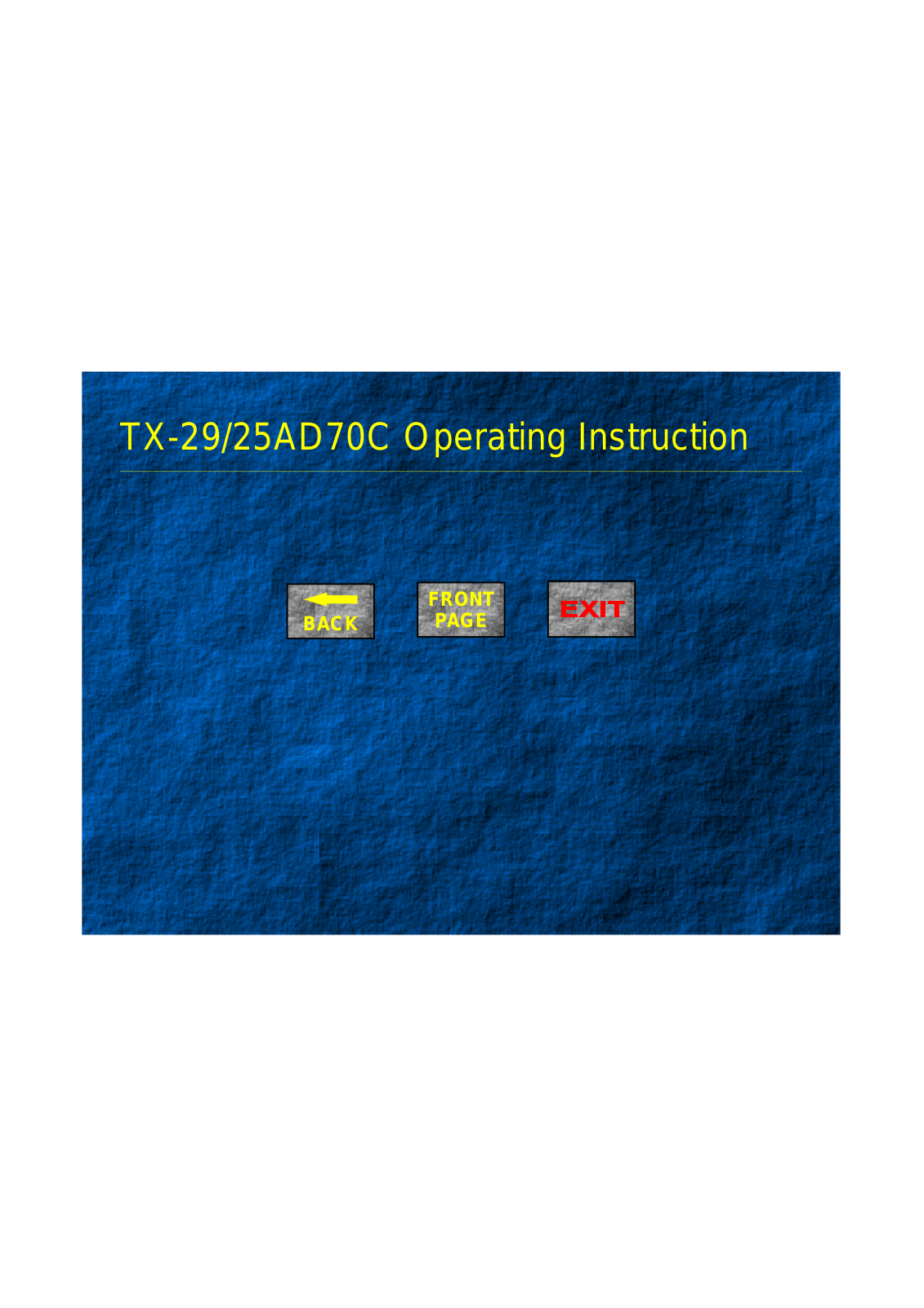 Panasonic TX-2925AD70C INSTALLATION INSTRUCTIONS