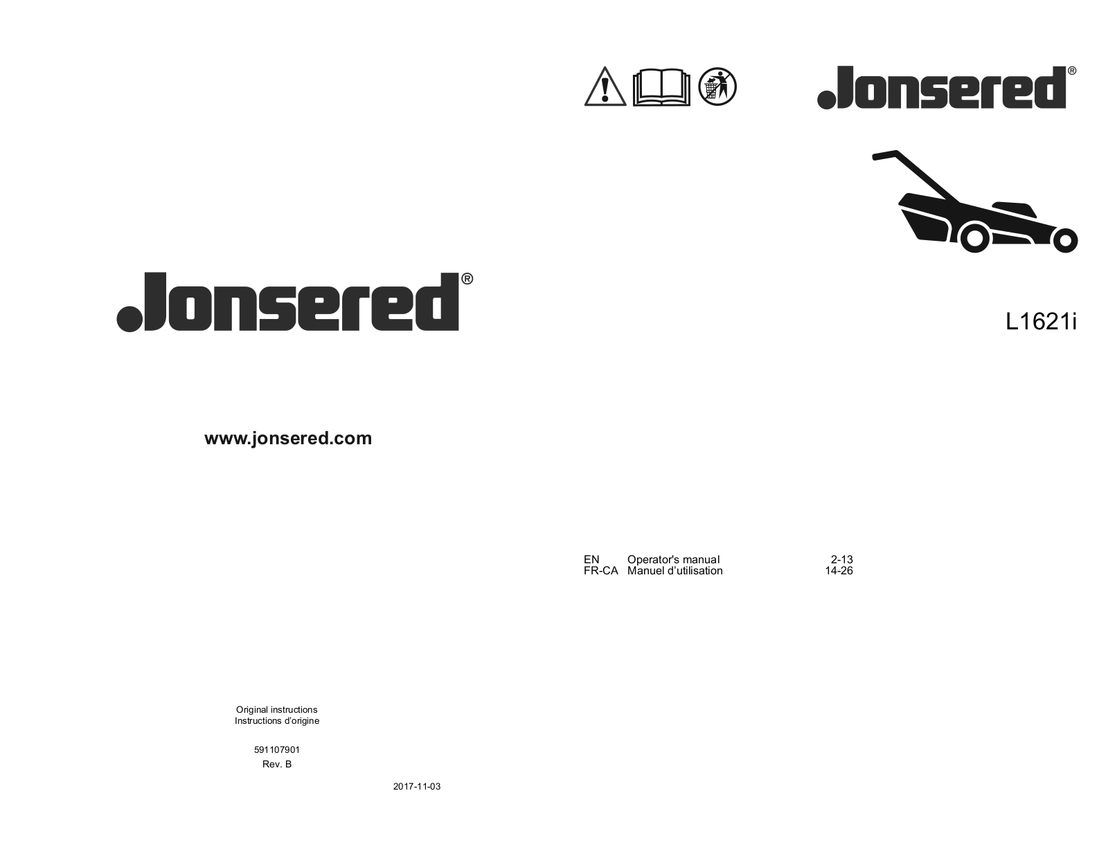 Jonsered L162I User Manual