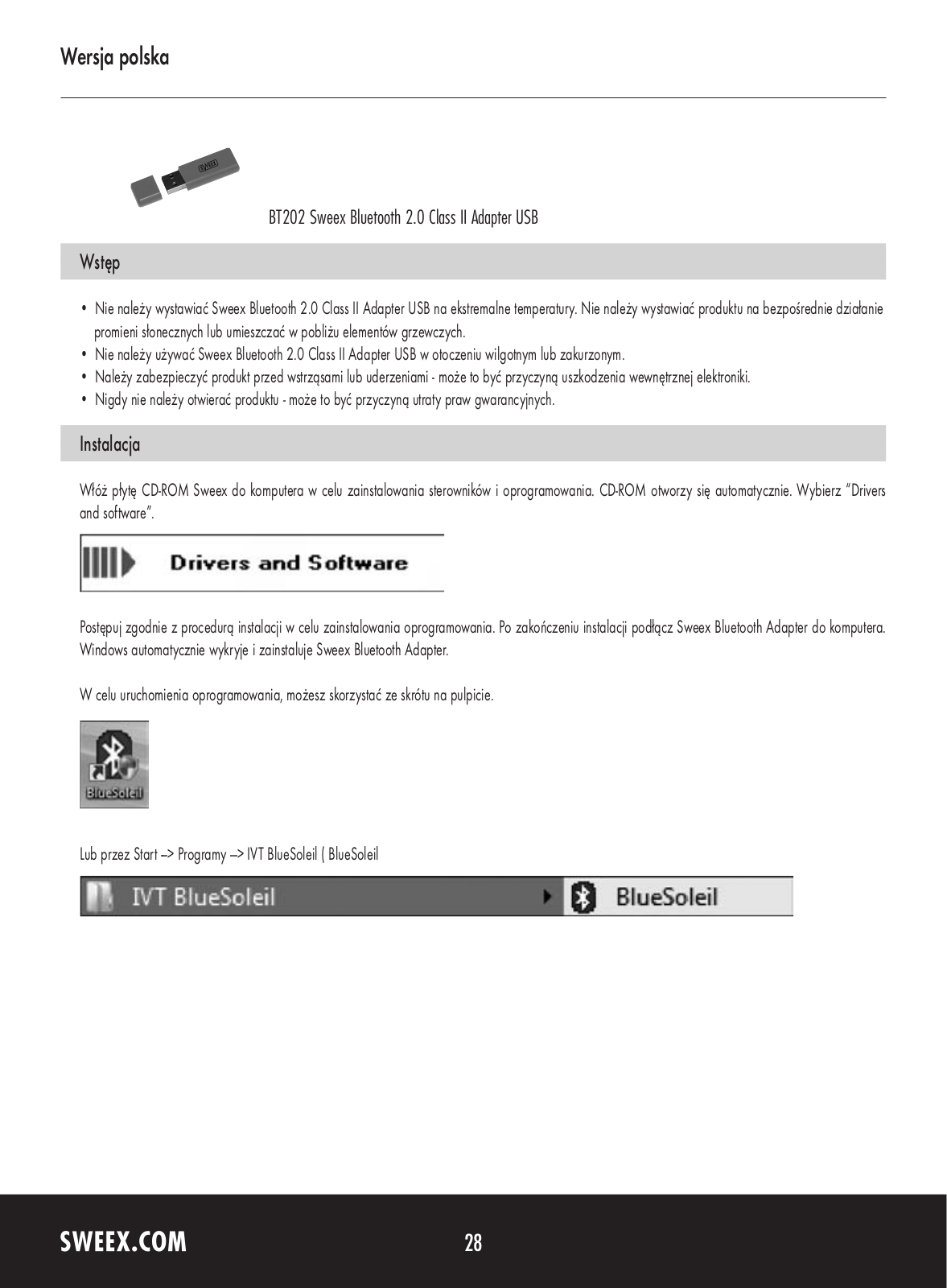 Sweex BT202 User Manual