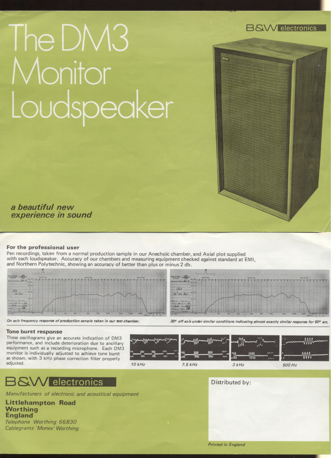 Bowers and Wilkins DM-3 Brochure