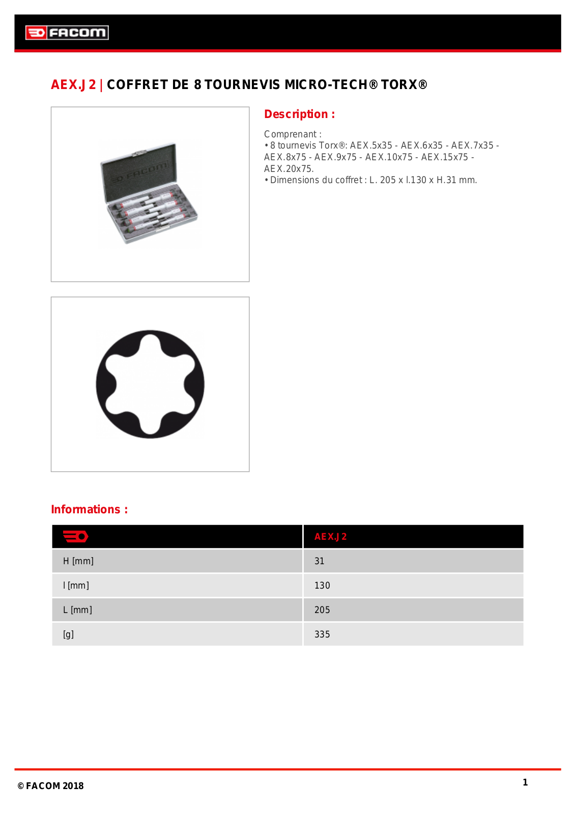 Facom AEX.J2 Specification