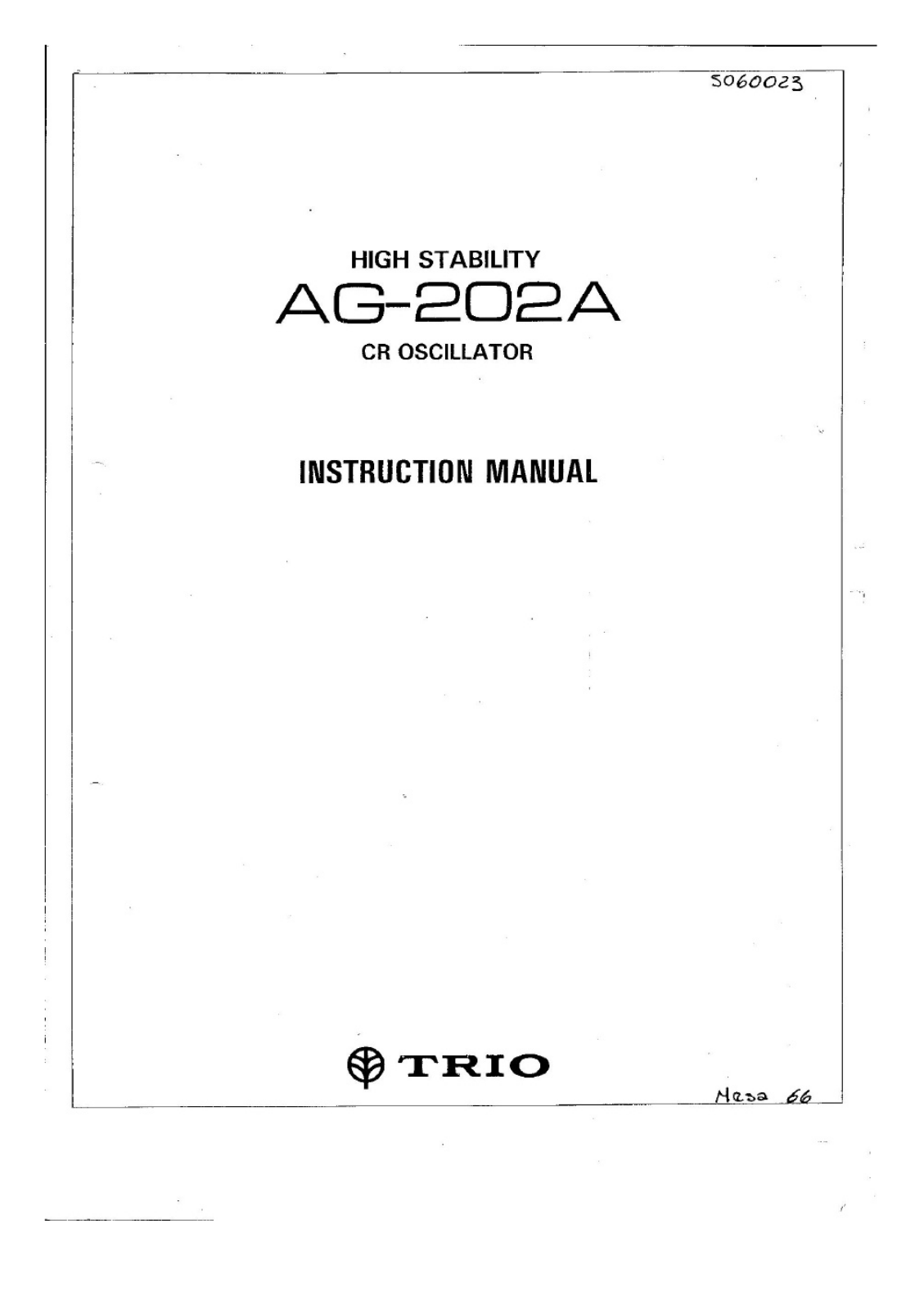 TRIO AG-202A User guide - ManualMachine.com
