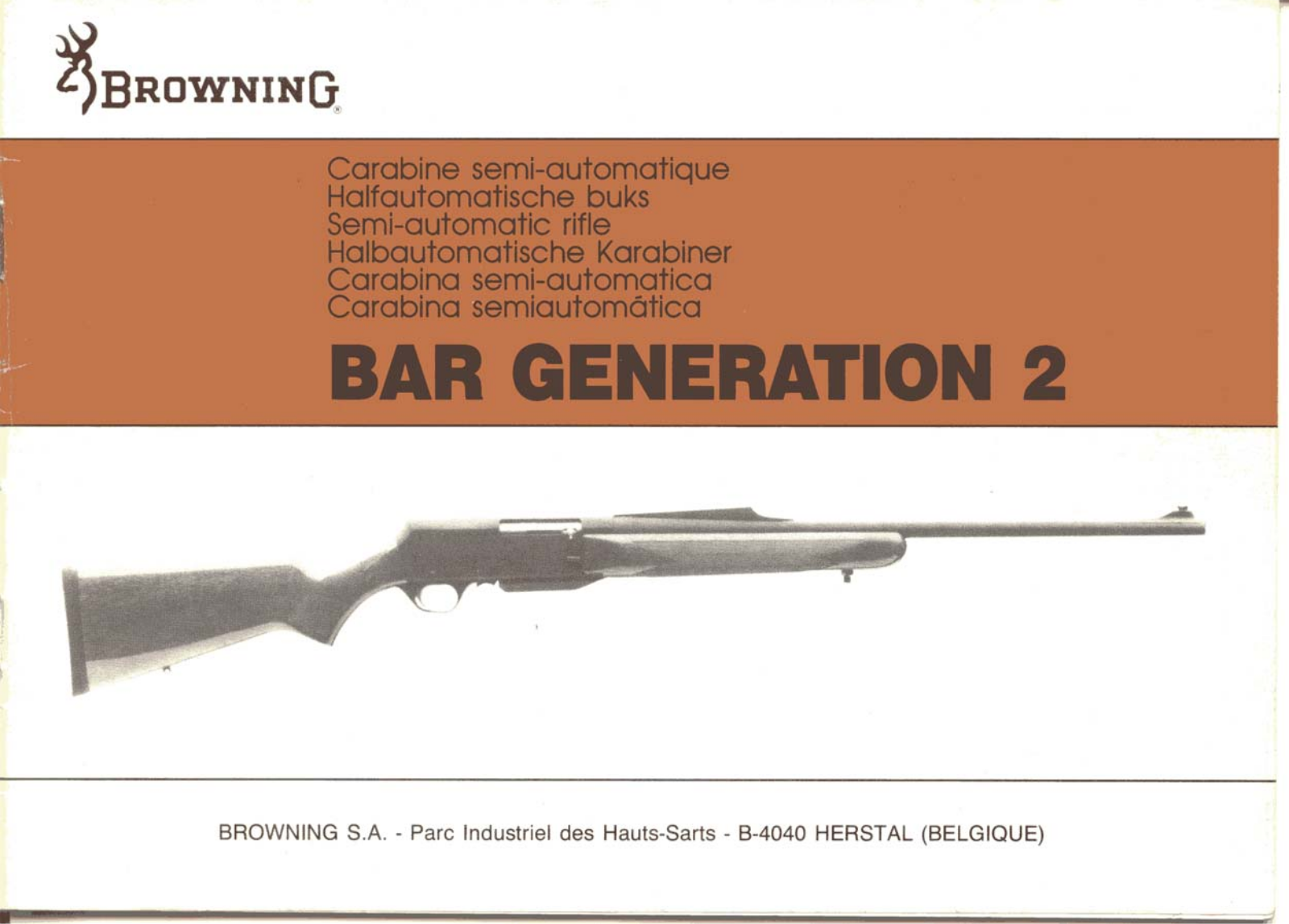 BROWNING BAR GENERATION II User Manual