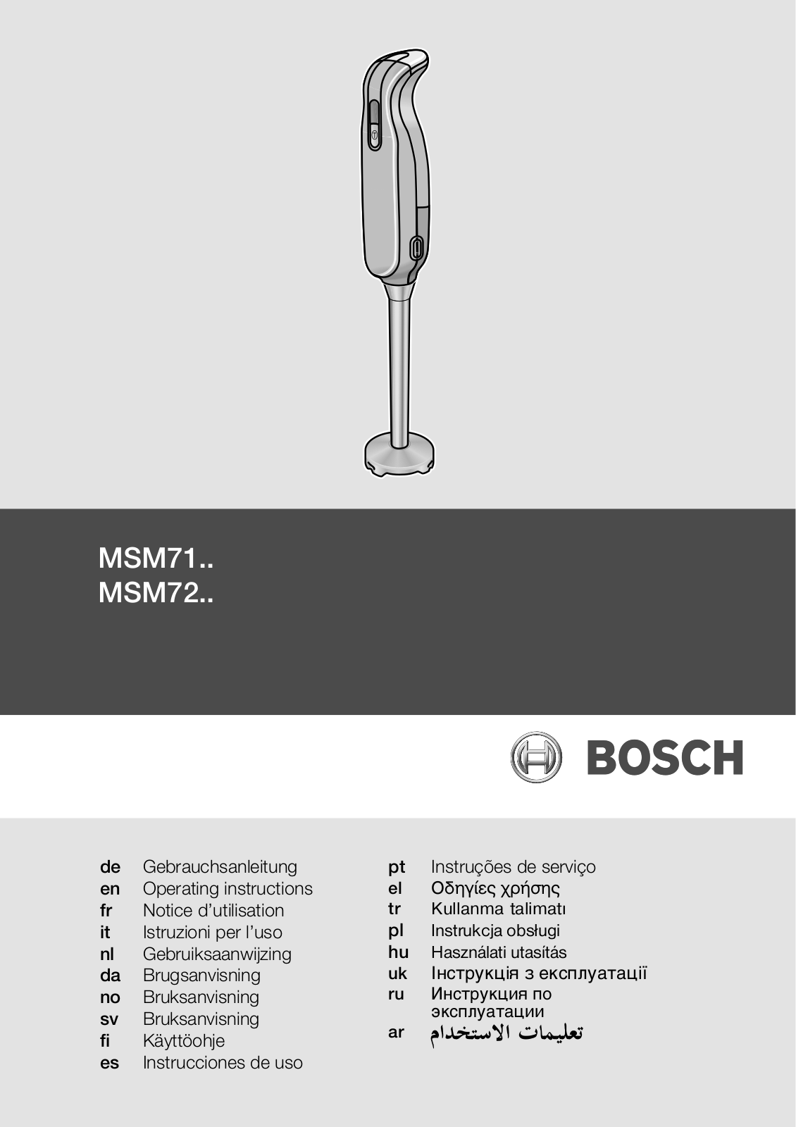 Bosch MSM 7250 User Manual