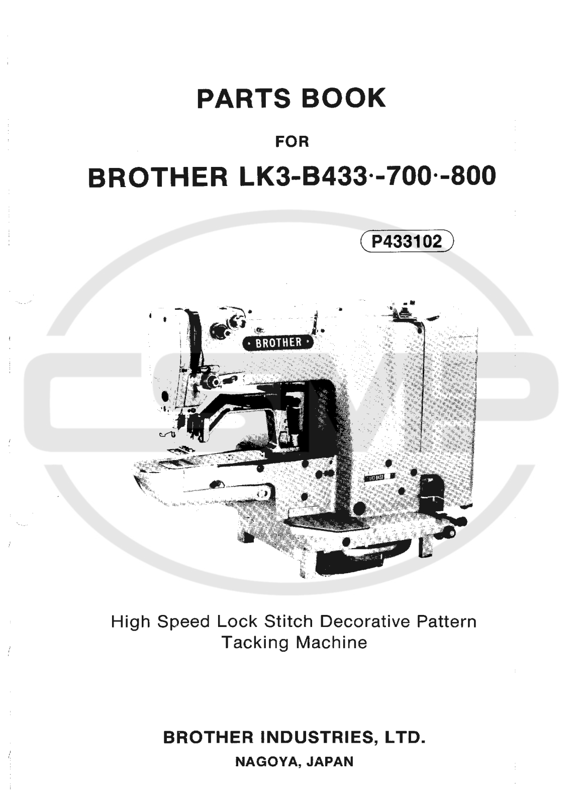 Brother LK3 B433-700-800 Parts Book