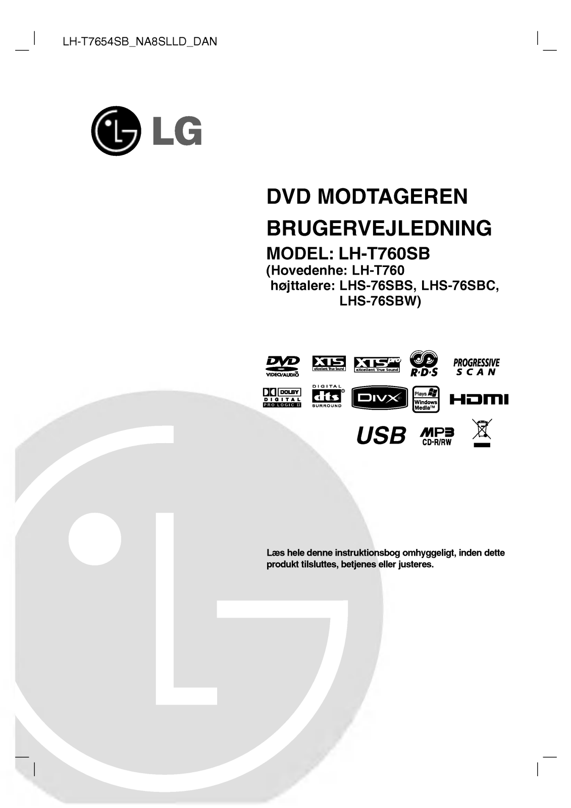 LG LH-T7654SB Instruction book