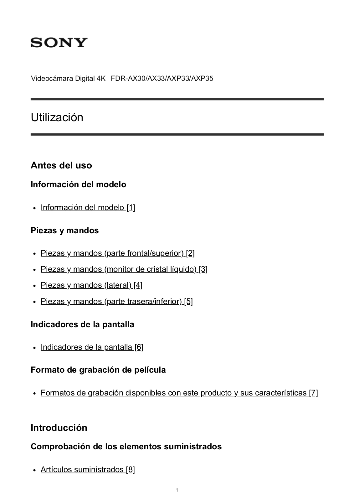 Sony FDR-AX30, FDR-AX33, FDR-AXP33, FDR-AXP35 User Manual