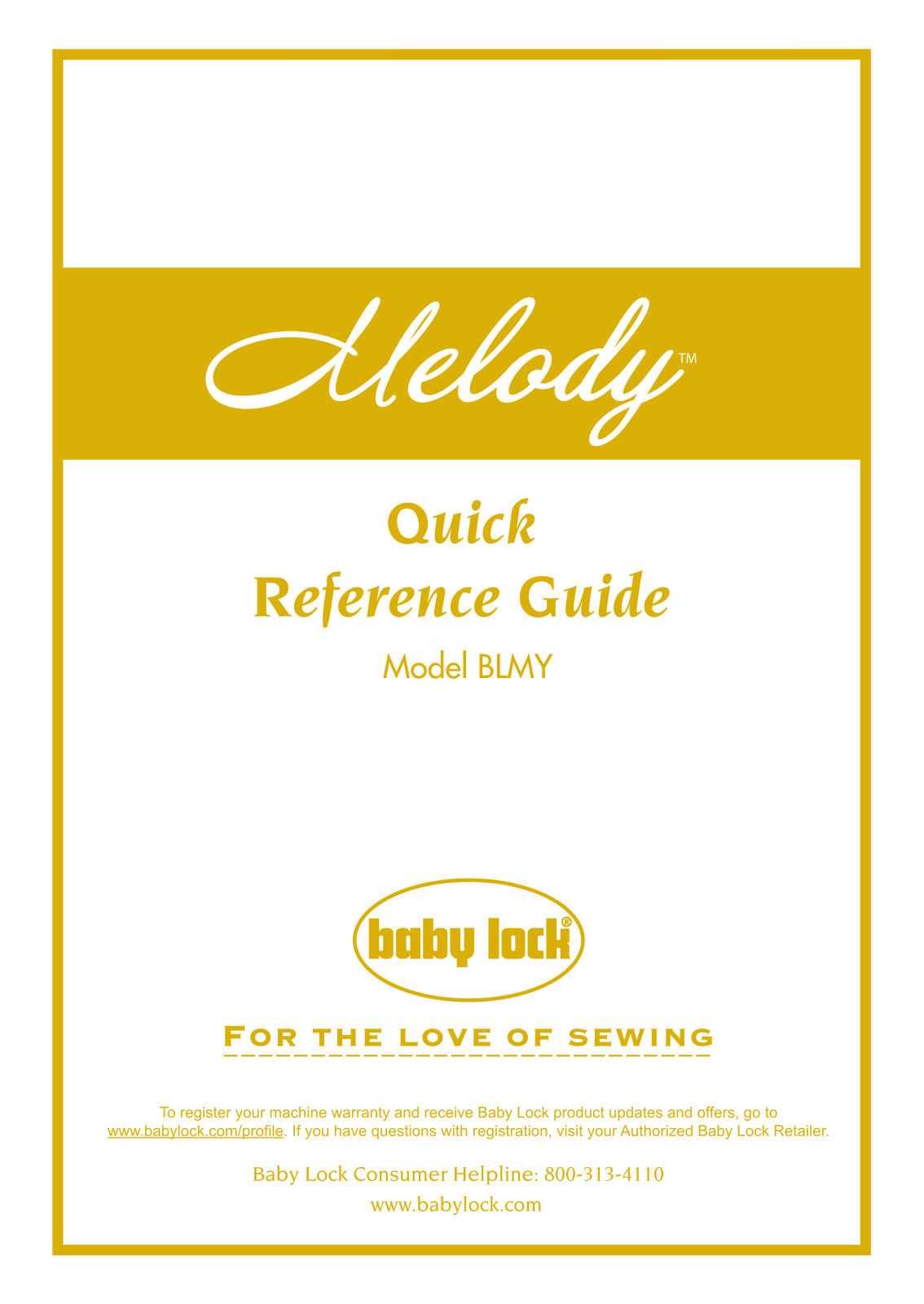 Baby Lock BLMY Reference Guide - ManualMachine.com