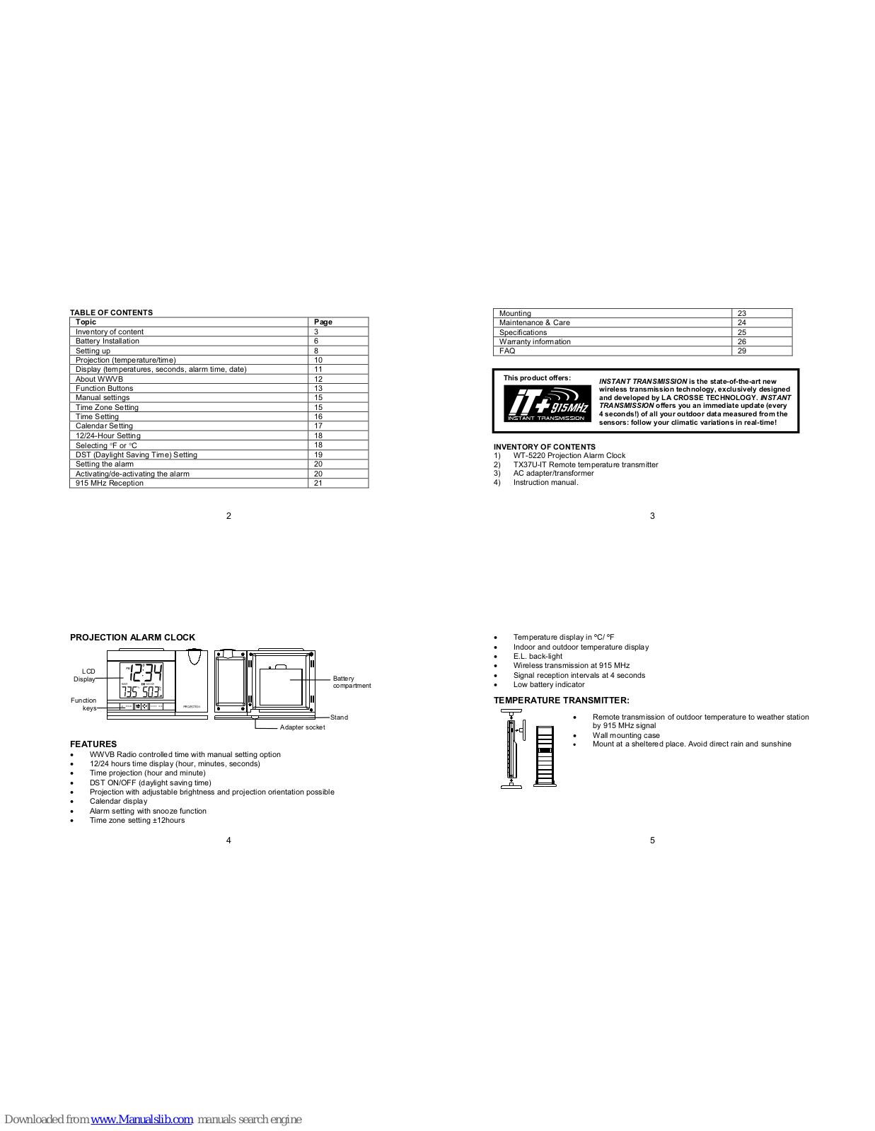 La Crosse Technology WT-5220 User Manual