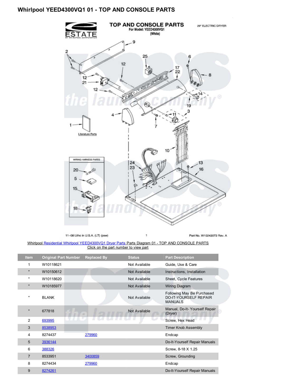 Whirlpool YEED4300VQ1 Parts Diagram