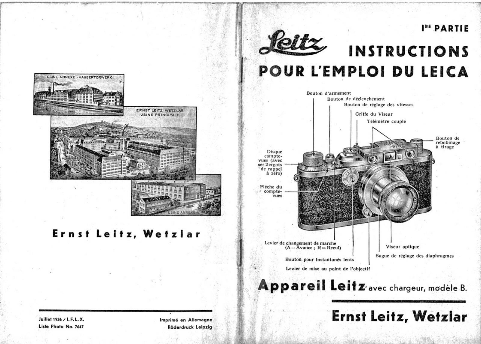 LEICA III a Instruction Manual