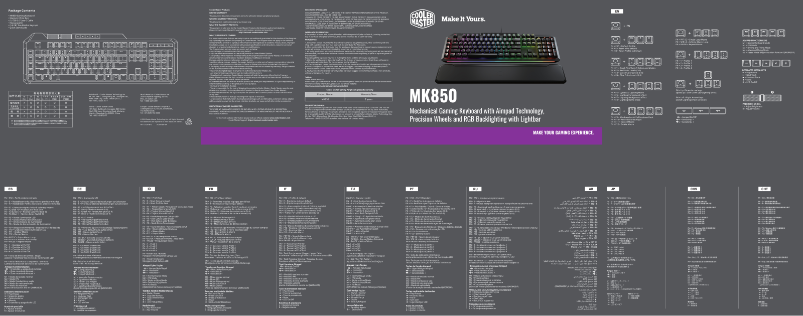 Cooler master MK850 User Manual