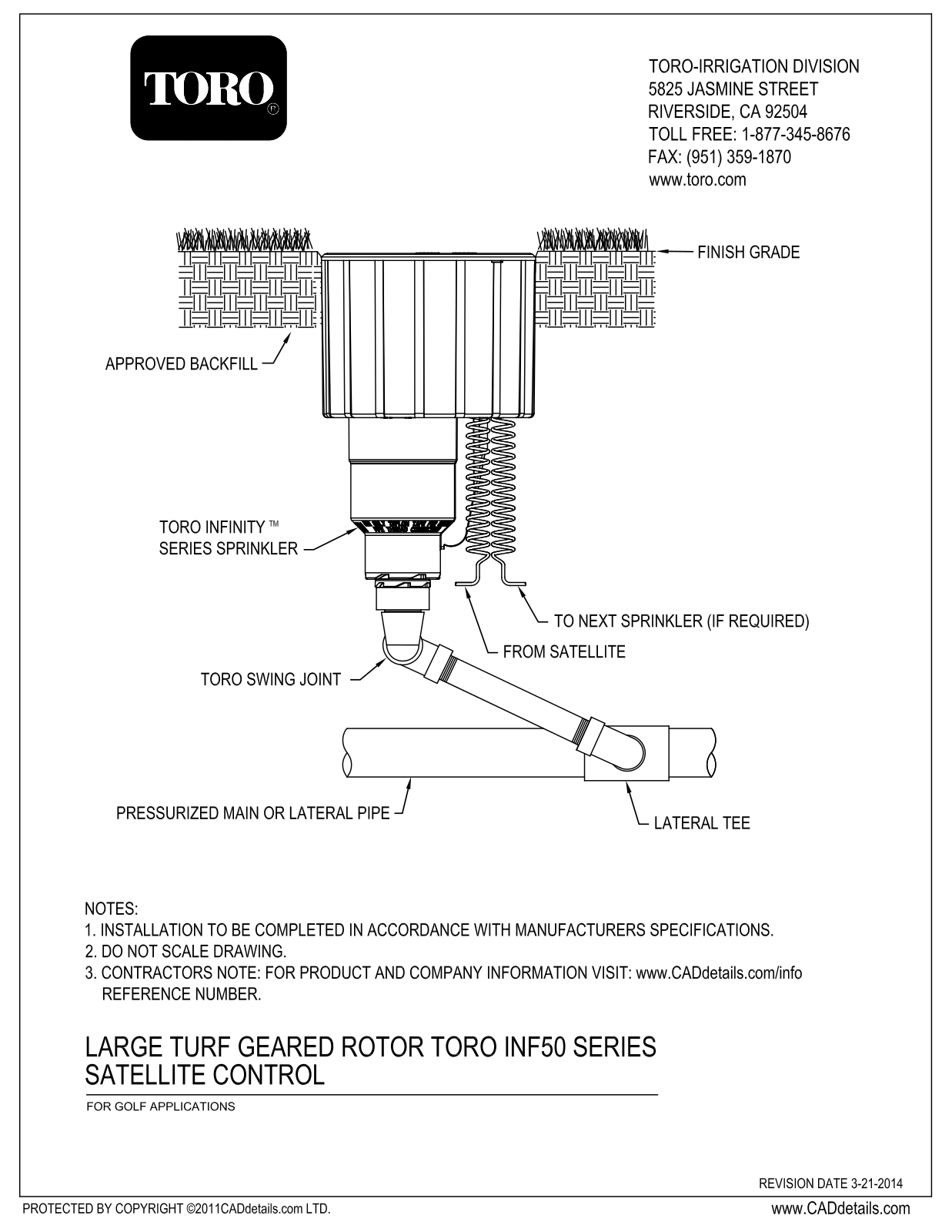 Toro INFINITY 34 INF50, INFINITY 54 INF50 Design Guide