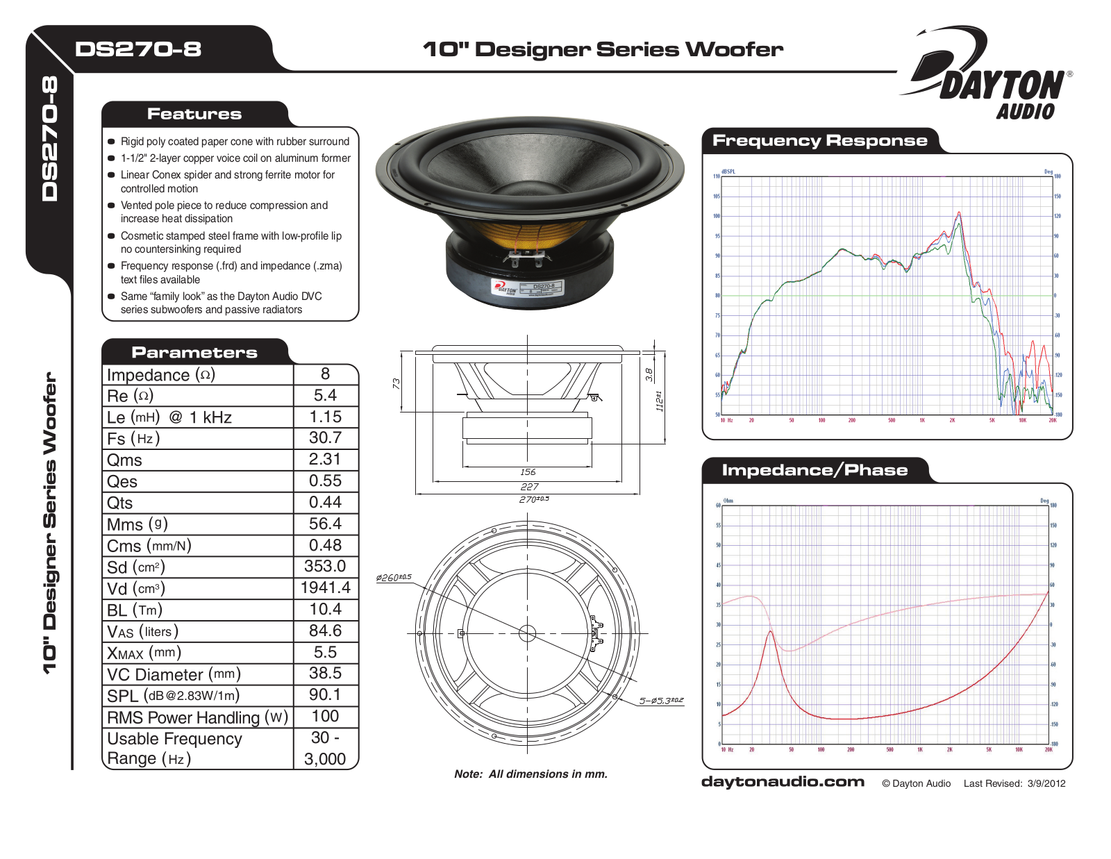 Dayton DS270-8 User Manual