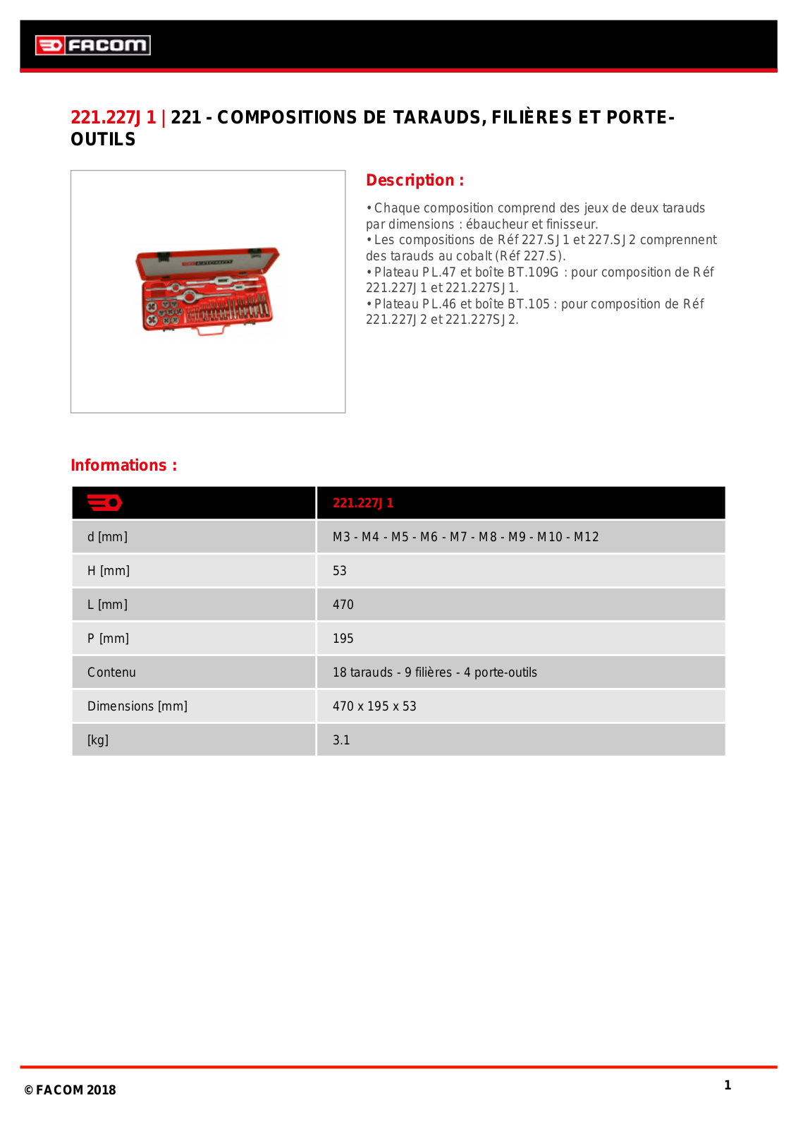 Facom 221.227J1 Specification - ManualMachine.com