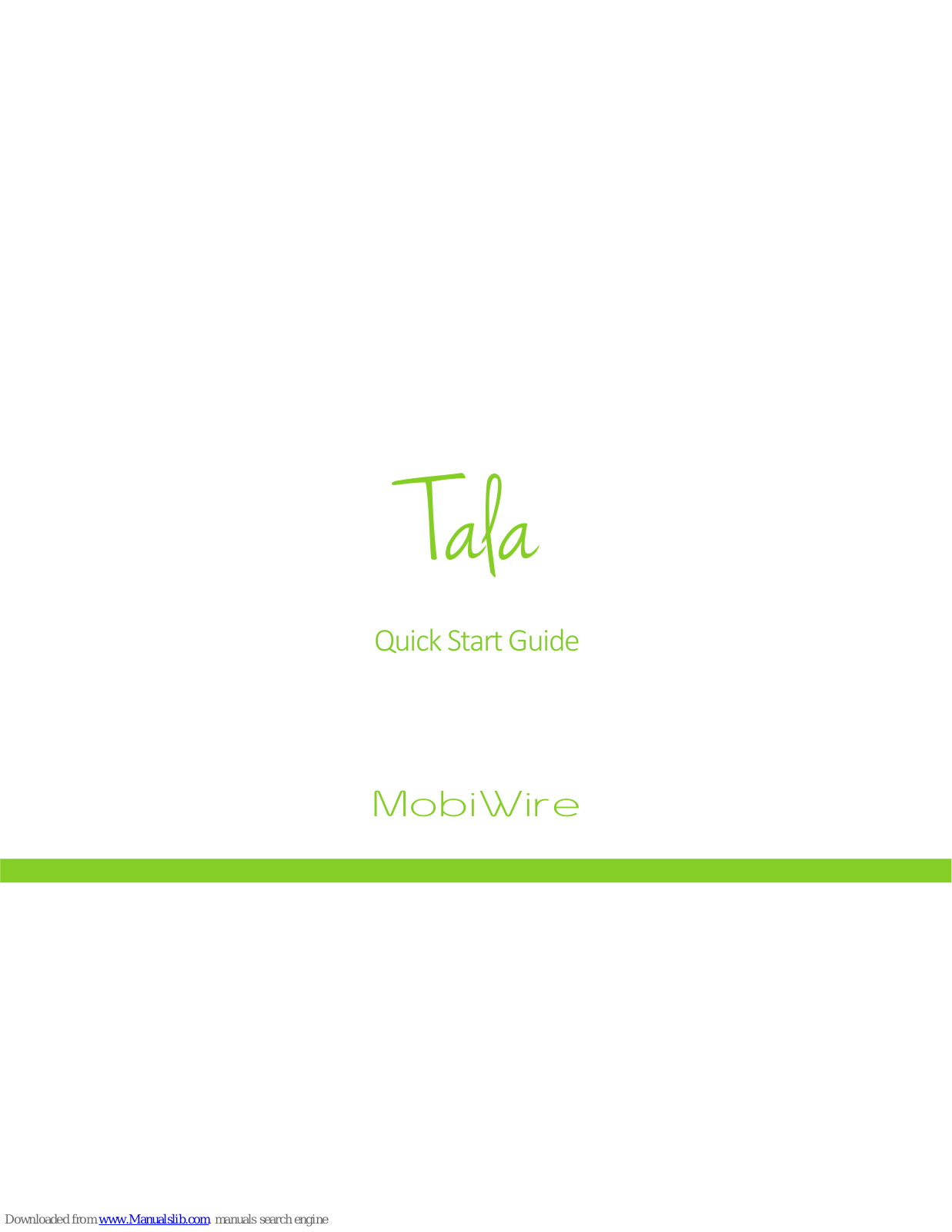 MOBIWIRE TALA Quick Start Manual