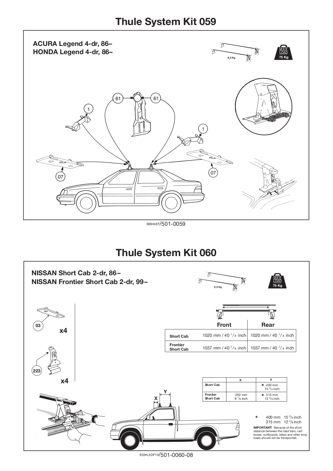 Thule 60, 59 User Manual