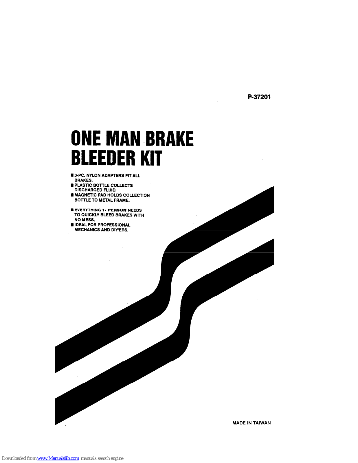 CHICAGO 37201, ONE MAN BRAKE BLEEDER KIT User Manual - ManualMachine.com