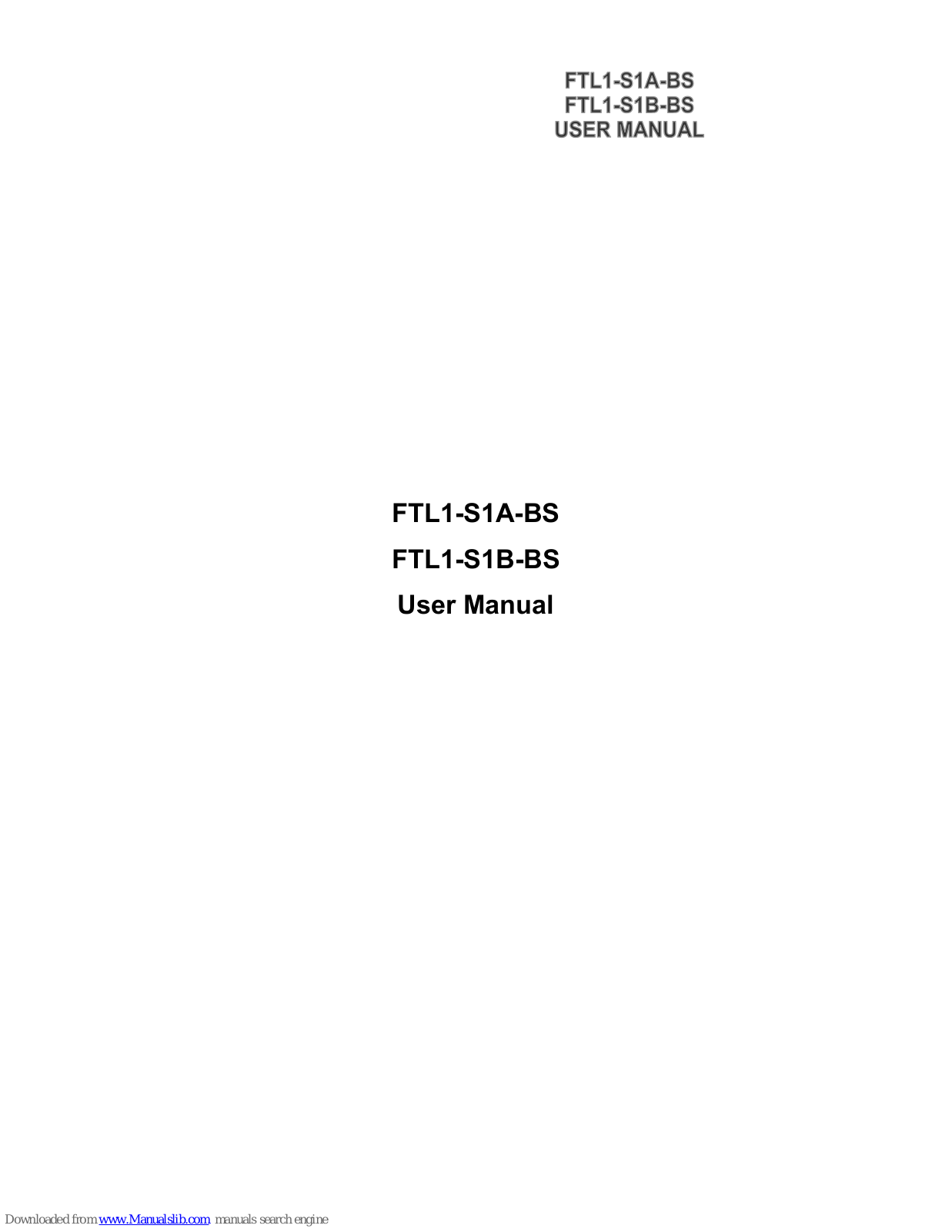 KBC FTL1-S1A-BS, FTL1-S1B-BS User Manual