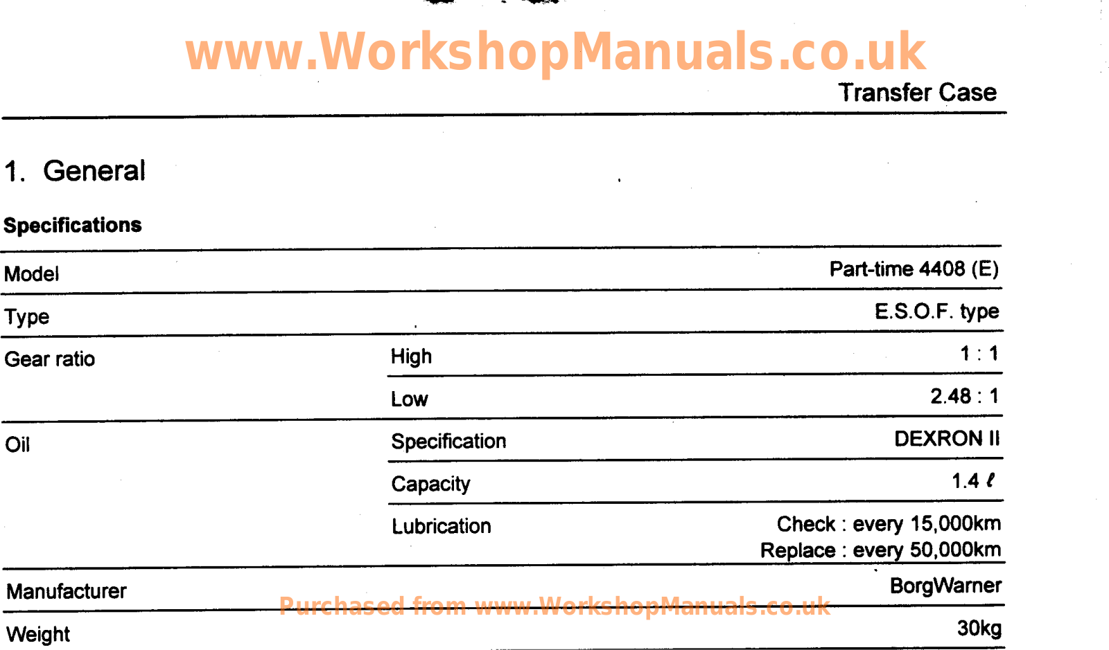 SSANGYONG part-time 4408e User Manual