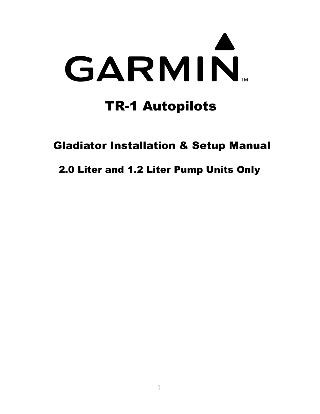 Garmin TR-1 User Manual