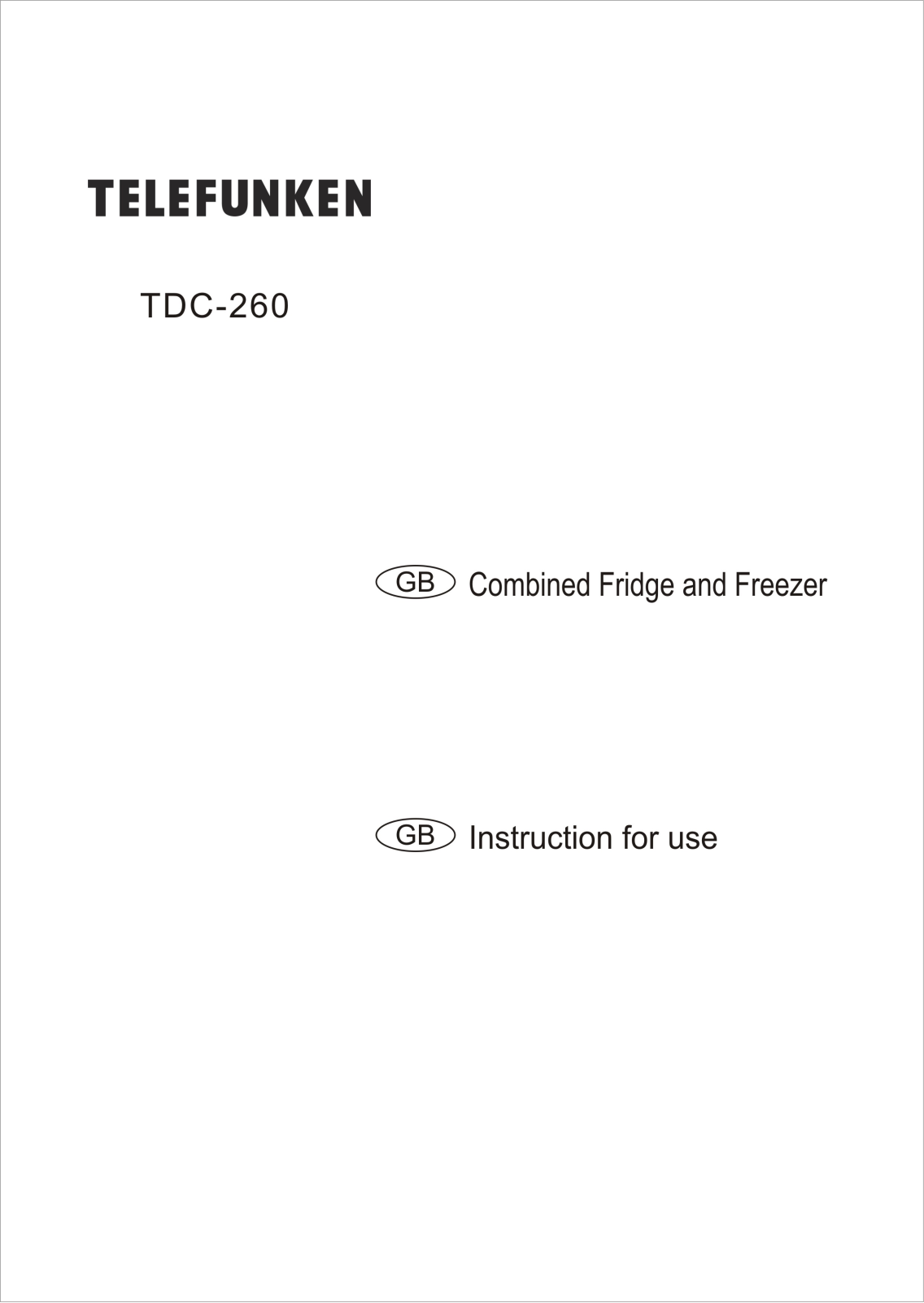 Haier TDC-260 User Manual