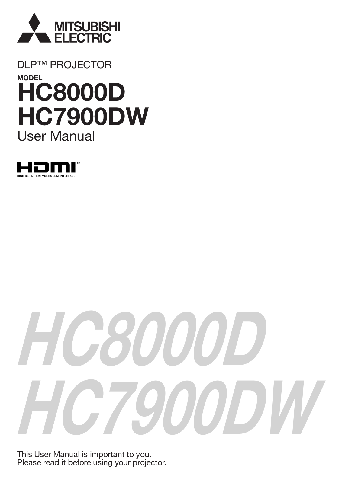 Mitsubishi HC8000D-BL User Manual