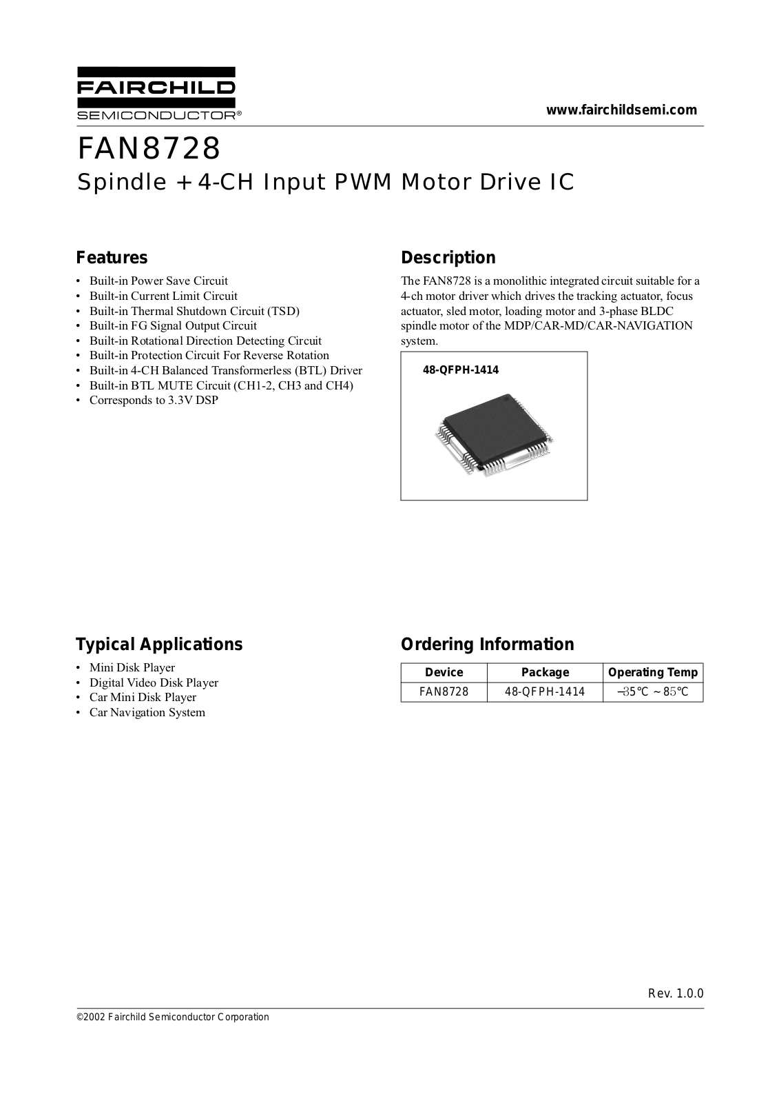 Fairchild Semiconductor FAN8728 Datasheet