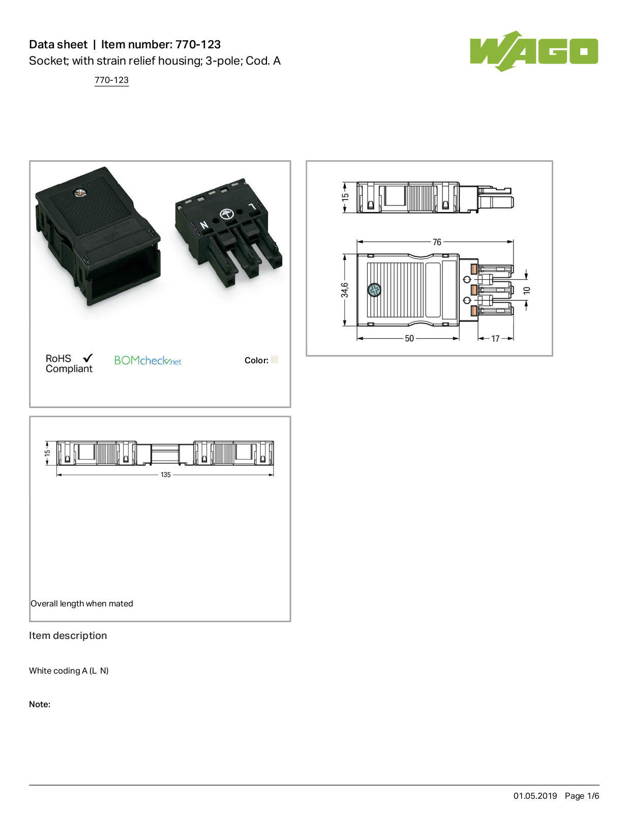 Wago 770-123 Data Sheet