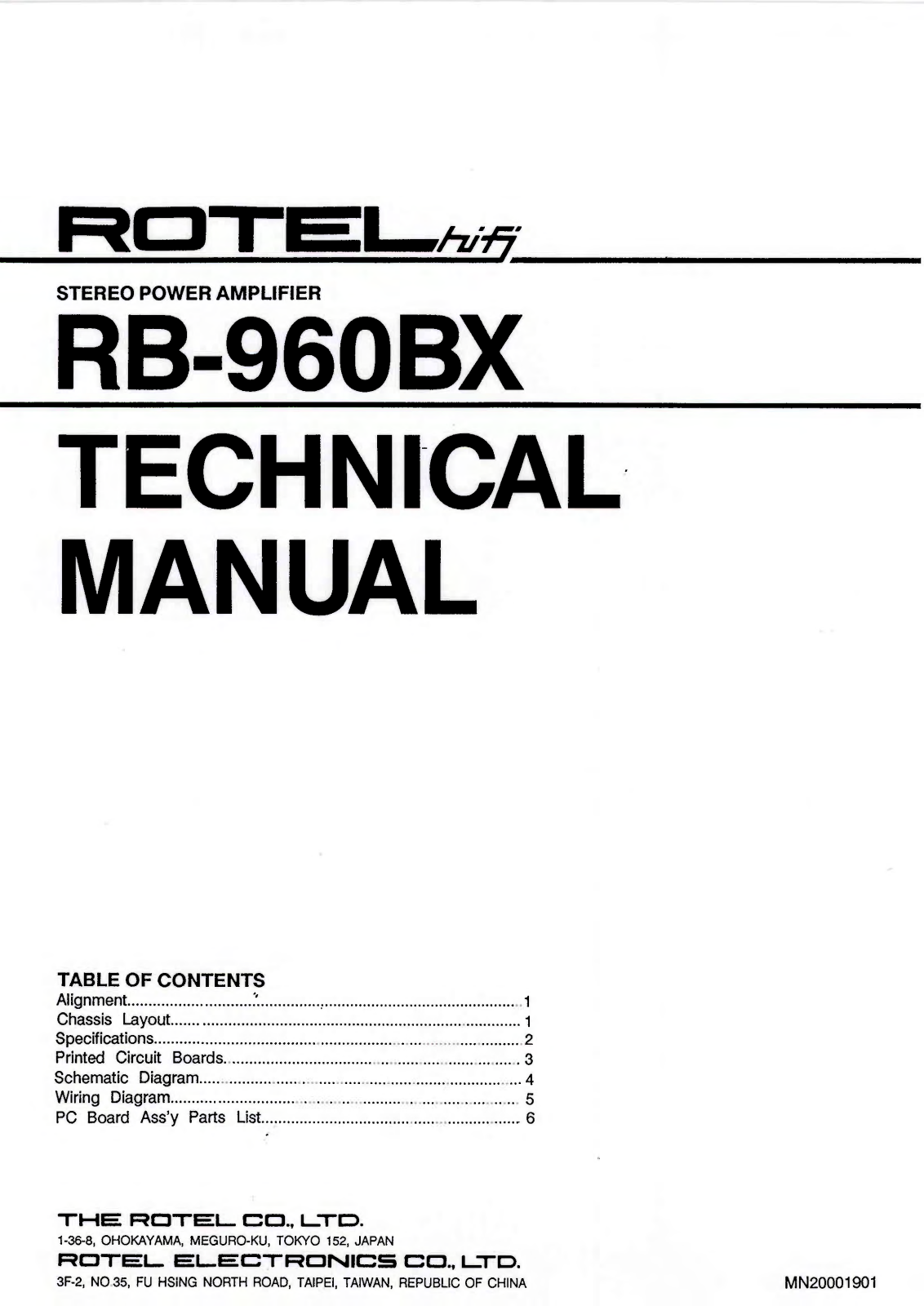 Rotel RB-960-BX Service manual