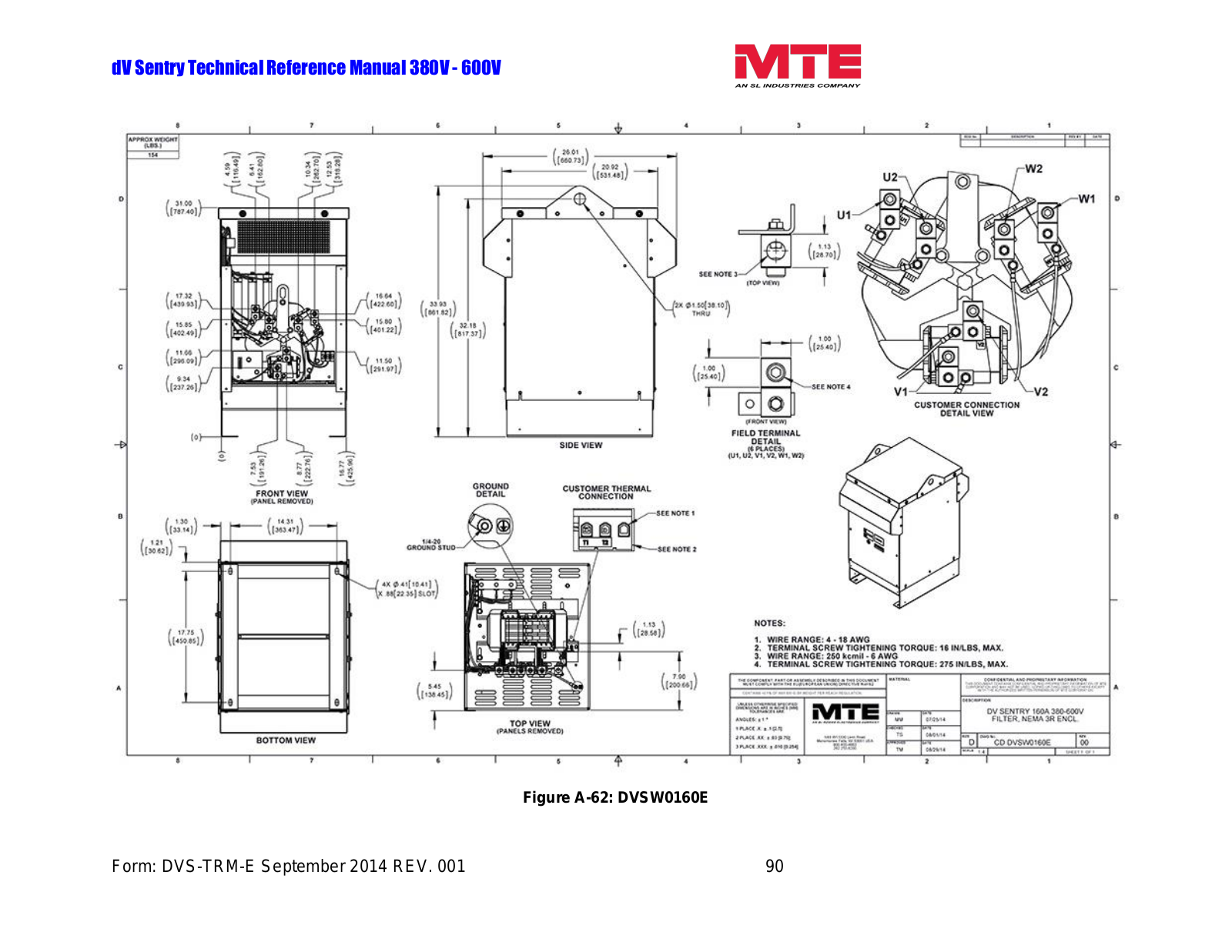 MTE DVSW0160E Technical Reference Manual