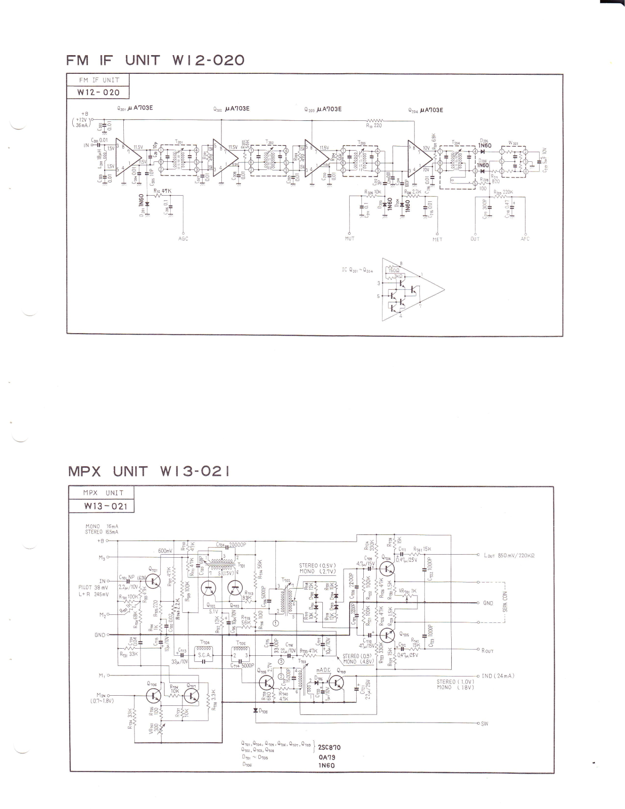 Pioneer W-11020 Schematic