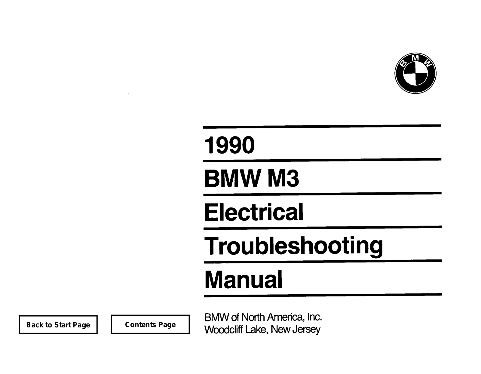 BMW M3 1990 User Manual