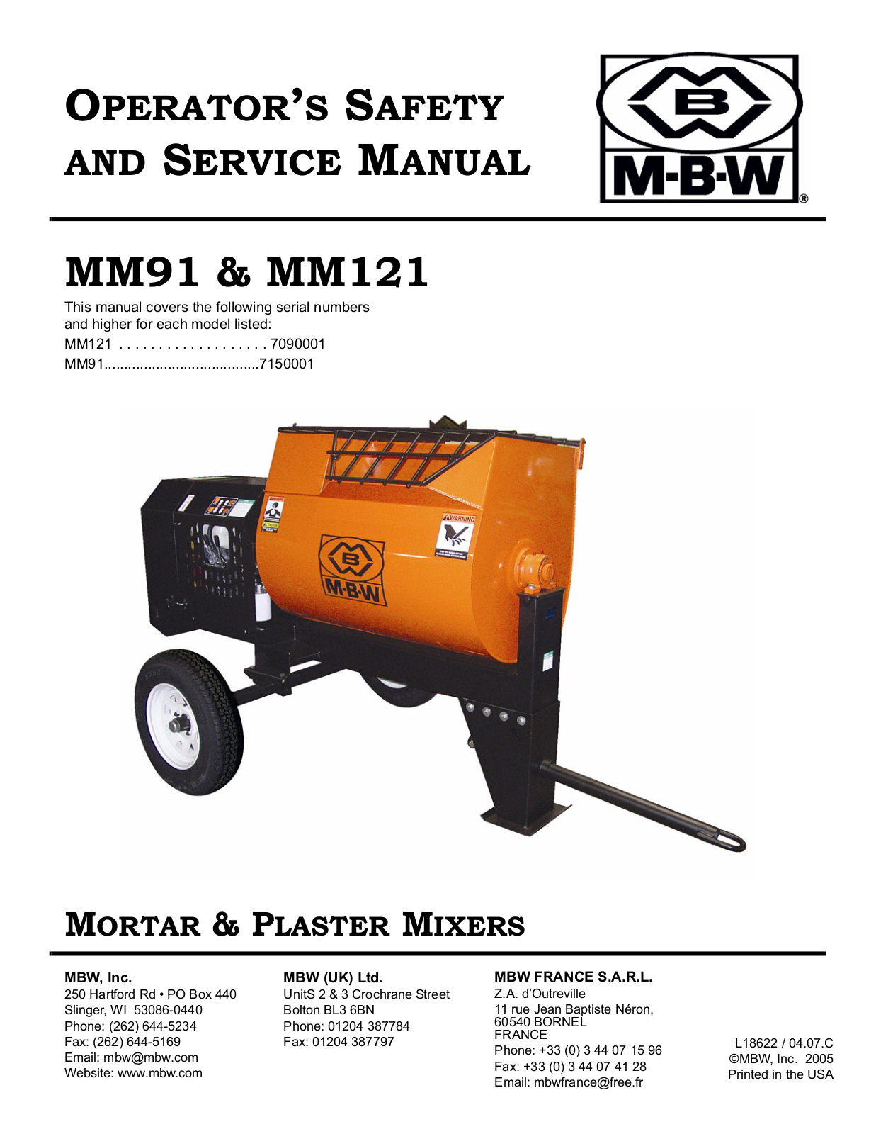 MBW MM91 User Manual