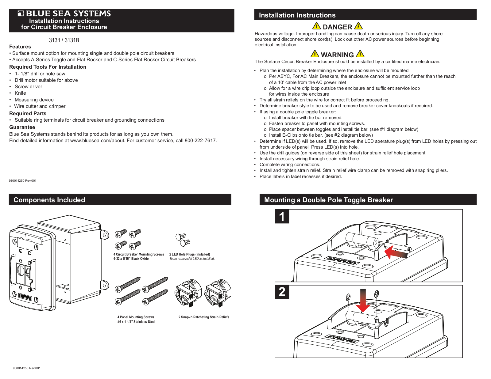 Blue Sea Systems Circuit Breaker Enclosure User Manual