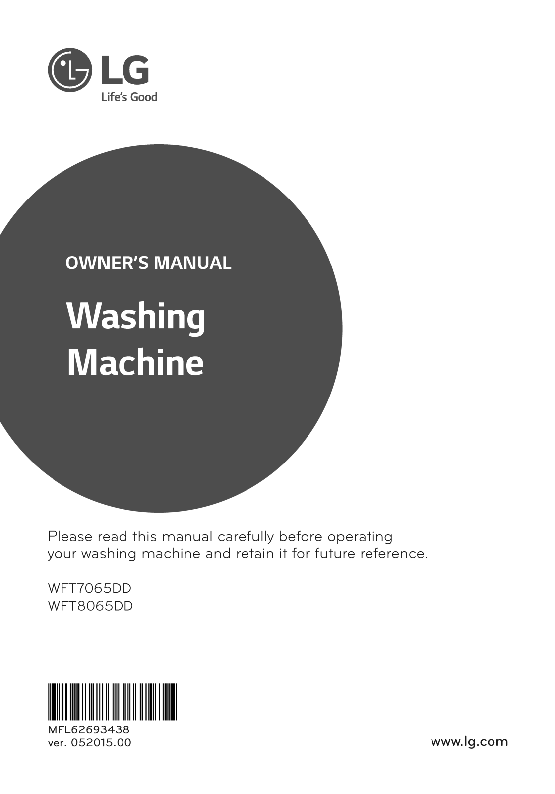 LG WFT7065DD Owner’s Manual