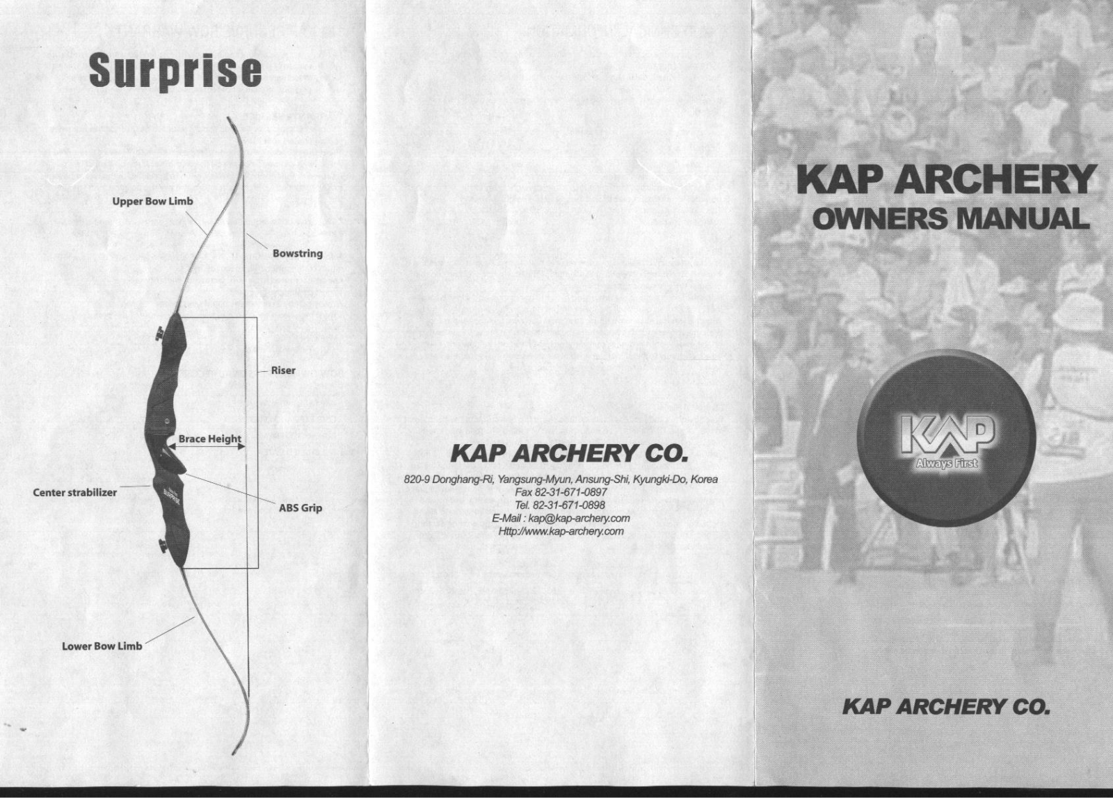 Win archery SUPRISE User Manual