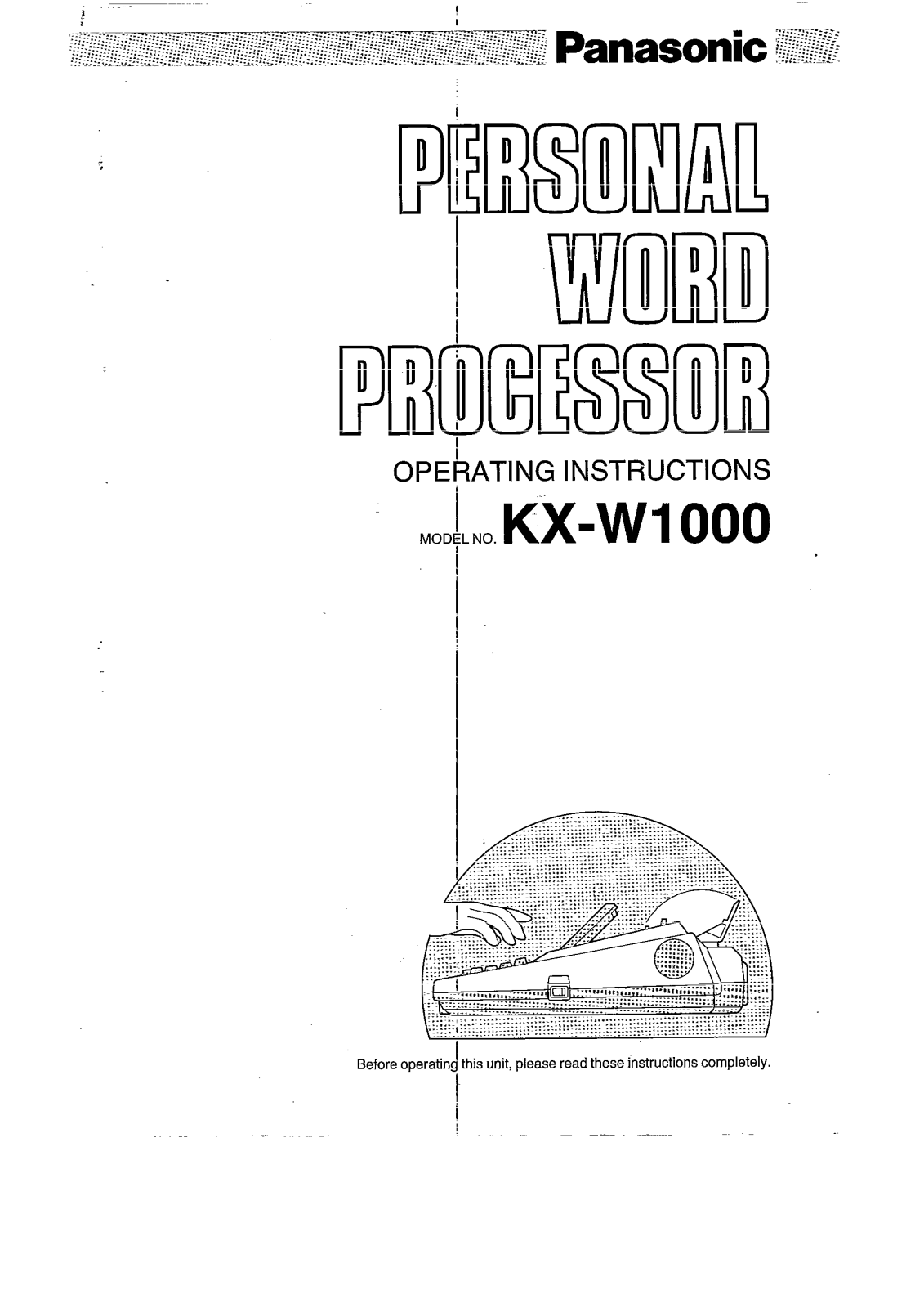 Panasonic KX-W1000 User Manual