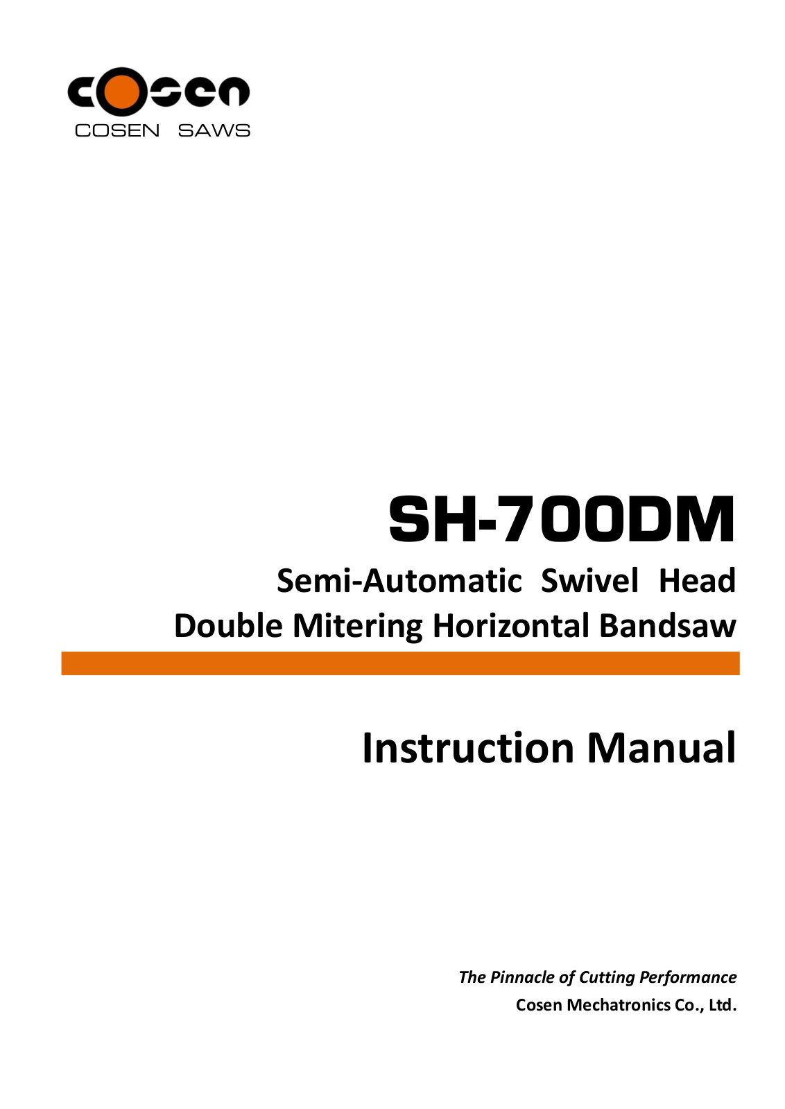 Cosen SH-700DM User guide - ManualMachine.com