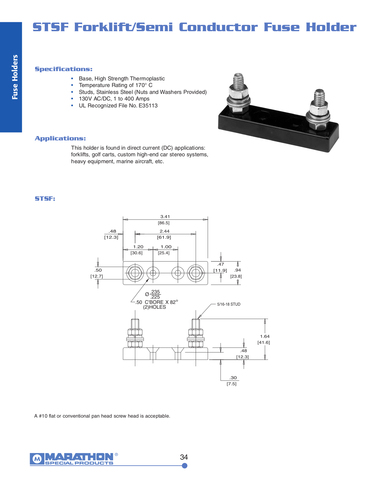 Marathon Special Products Semi Conductor Fuse Holder Catalog Page