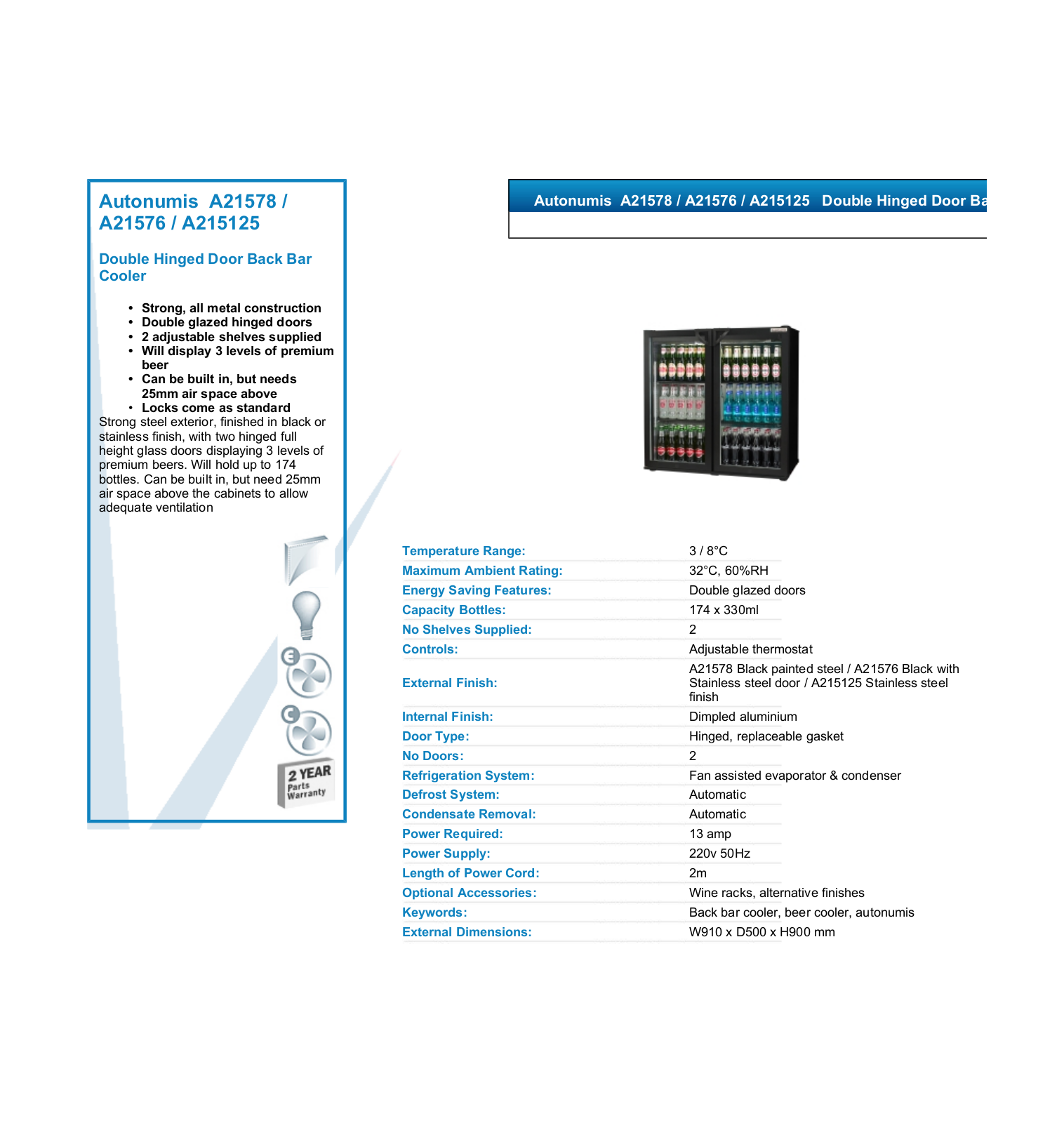 Valera A21576, A21578, A215125 DATASHEET