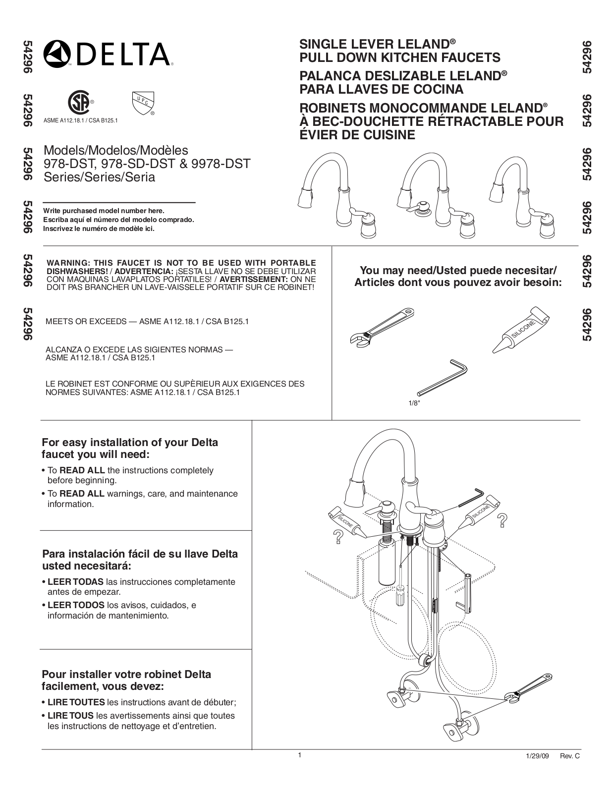 Delta 978-SD-DST, 978-DST, 9978-DST User Manual