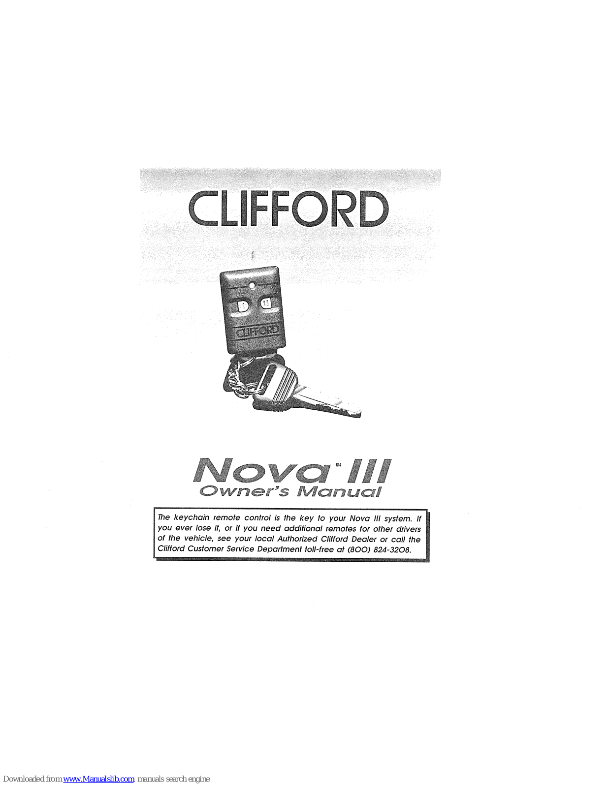 Clifford Nova III Owner's Manual