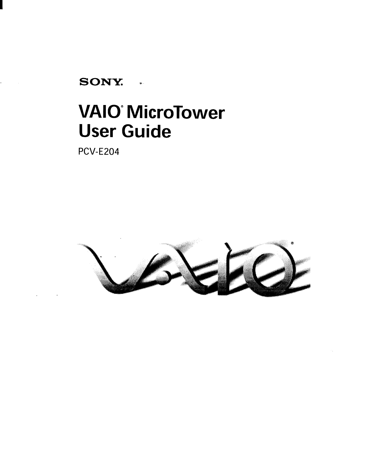 Sony PCV-E204 User Guide