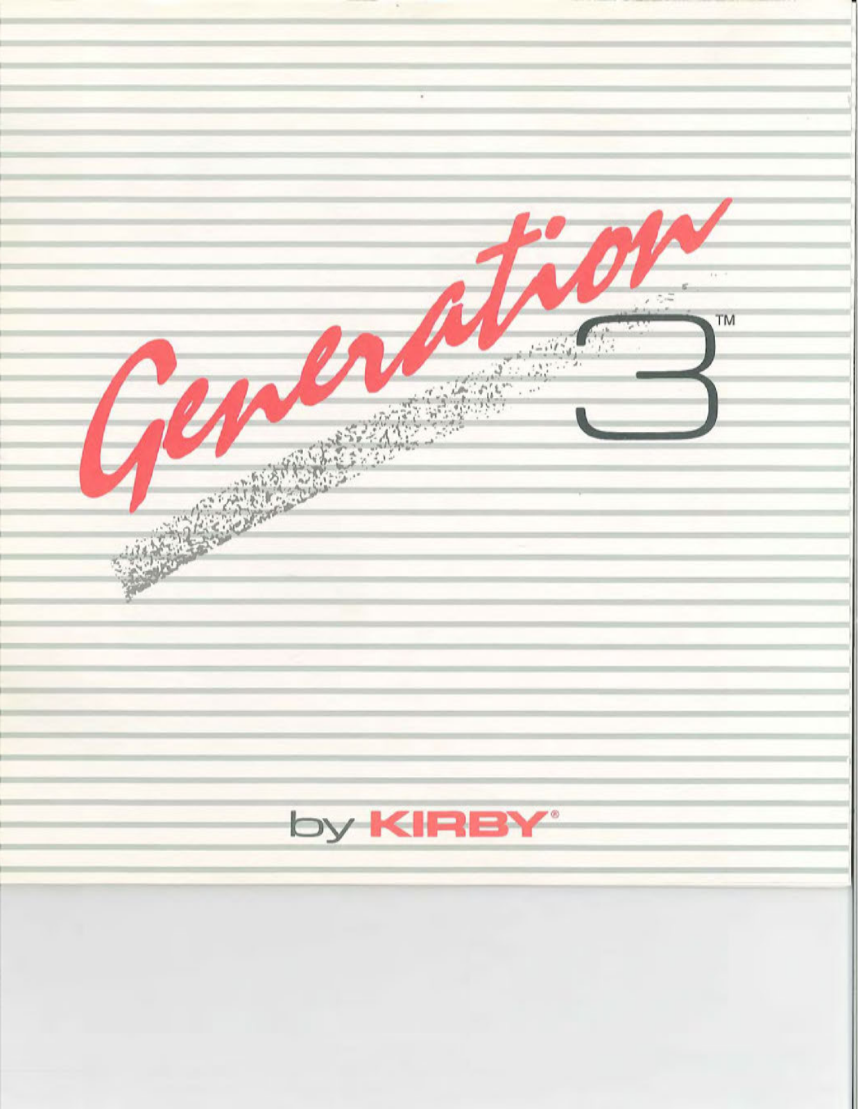 Kirby Generation 3 G3D, Generation 3 G3C User Manual