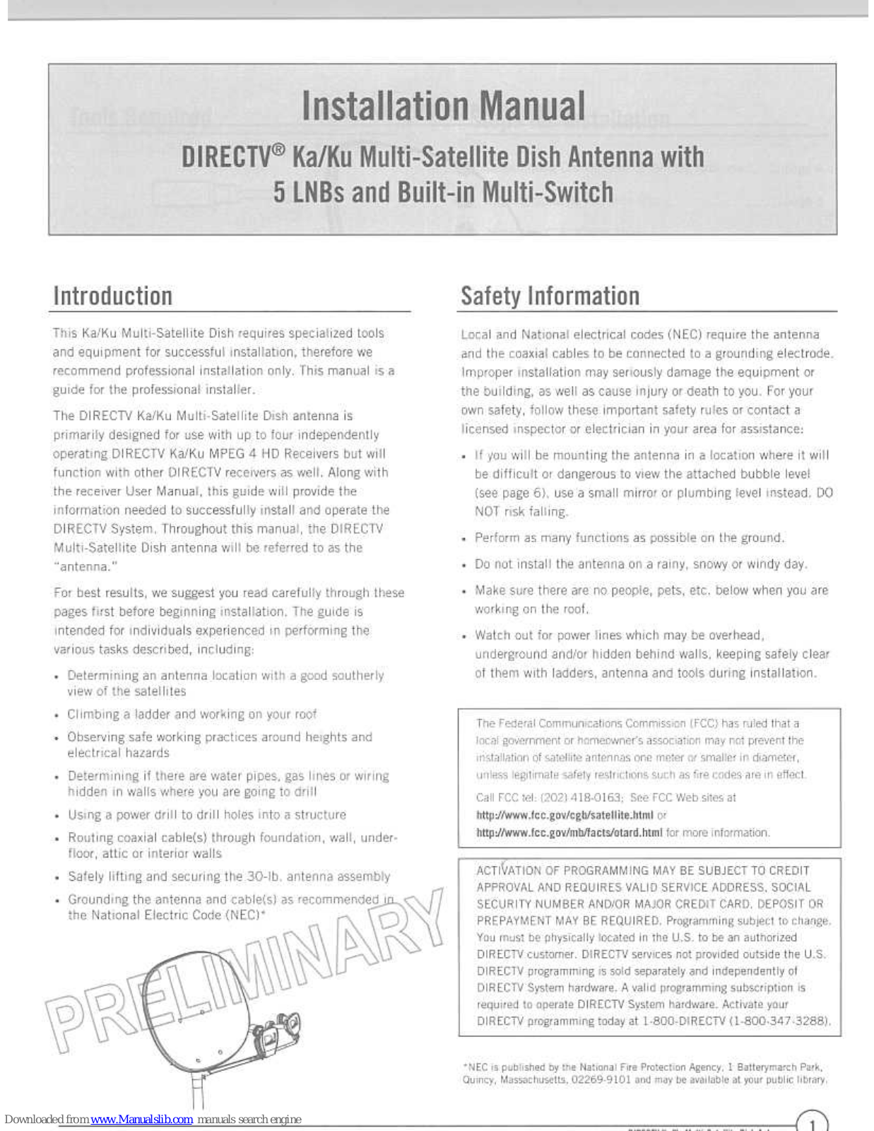 DirecTV Ka, Ku Installation Manual