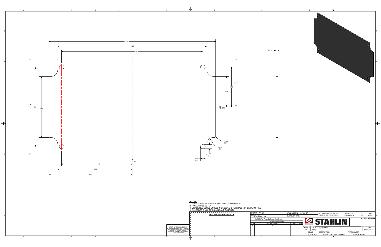 Stahlin BPS2012P Reference Drawing