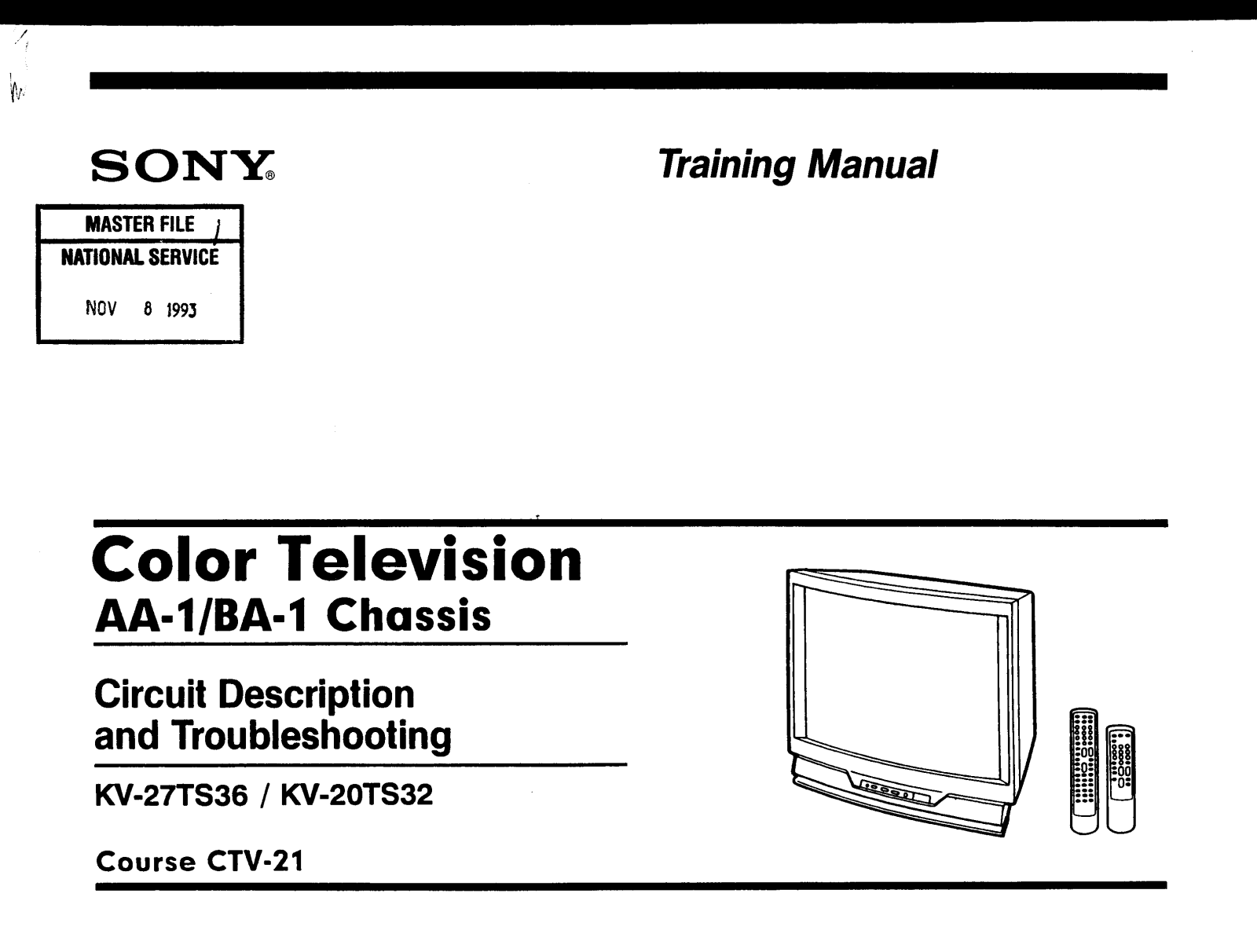 SONY CTV-21 Training manual Part 1