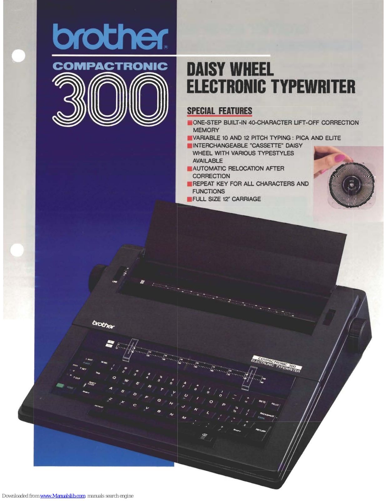 Brother Compactronic 300 Specifications - ManualMachine.com