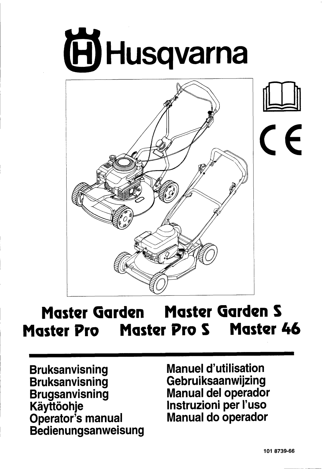 HUSQVARNA MASTER GARDEN User Manual